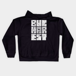 Bucharest, Romania City Map Typography - Light Kids Hoodie